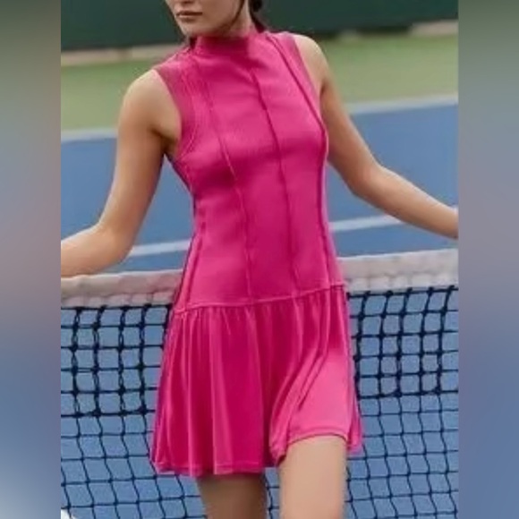 Anthropologie Dresses & Skirts - NWT Anthropologie Daily Practice Buzzer Beater Cotton Blend Pink Mini Dress Sz L